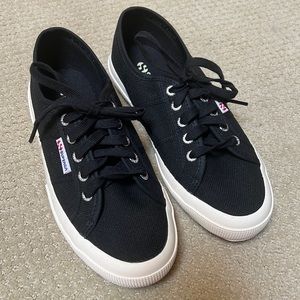 Superga black sneakers sz 38 NEW